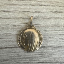 Ancienne Médaille Religieuse Plaqué Or Vierge Marie