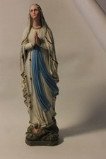 Grande Statue Ancienne de Notre Dame de Lourdes - en plâtre hauteur : 53 cm