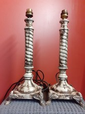 2 lampes anciennes superbes, colonne torsadée, très bon état (13 photos) - 508A