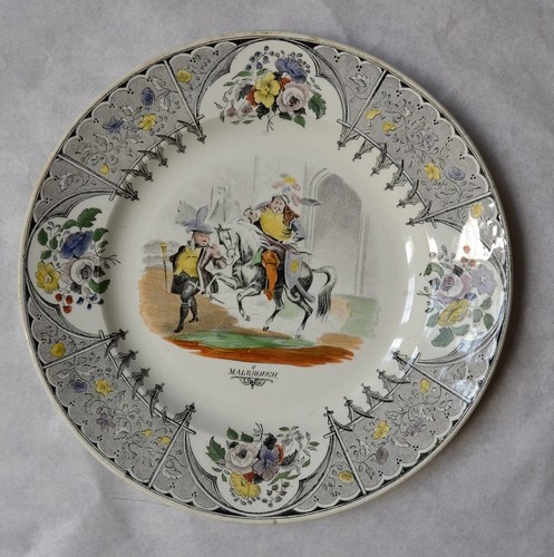 Assiette polychrome creil - assiette,