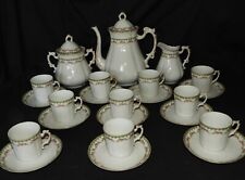 Superbe Service à café : PORCELAINE DE LIMOGES Vers 1900-1920 (cafetière, etc.)