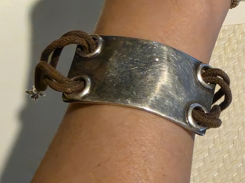 Bracelet argenté vintage avec - bracelet,
