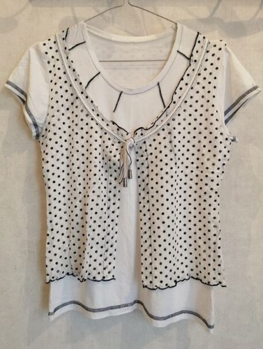 Blouse blanche pois noirs - , t36