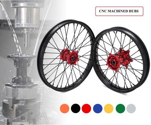 Roues set moyeu rouge - 21"+19",