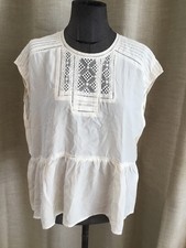 Superbe Blouse Écru 100% Soie Des Petits Hauts 36/38 Tbe 