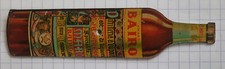 Ancienne Tole Toupie de comptoir AMARO BAIRO  Qui paiera ? bar café pub 10x2.5cm