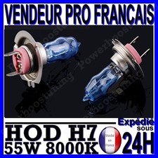 AMPOULE PLASMA HOD H7 55W LAMPE HALOGENE FEU EFFET XENON BLANC BLANCHE 8000K 12V