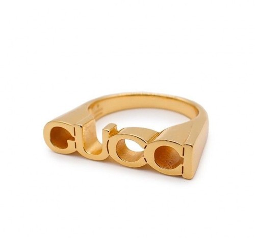 Bague gucci logo métal doré - bague,