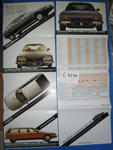4170 dépliant citroen - citroen, cx