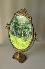 Grand Miroir de coiffeuse / Psyché en bronze massif style Louis XVI  