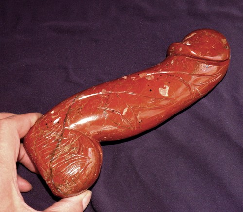Rouge jaspe sculpture phallus - rouge,