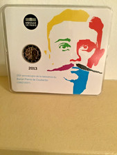 Pièce commémorative 2 euro France BU 2013   " Pierre de Coubertin "
