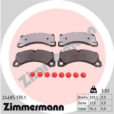 ZIMMERMANN 24685.170.1 Kit de plaquettes de frein, frein à disque pour PORSCHE