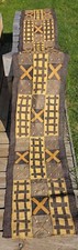 Tissu Kuba africaine ancienne / 340x56 cm/ Congo/Raphia tressé natural