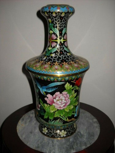 Cloisonne vase bronze emaux - cloisonne,