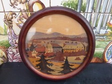 TRÉS BEAU ET ANCIEN TABLEAU MARQUETERIE ALSACE SIGNÉ 