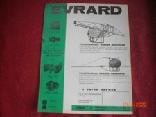  ANCIEN  FEUILLET    PUBLICITAIRE   PULVERISATEURS  EVRARD 
