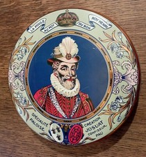 Grande Boite ( 23 cm )  bonbon ancienne Josuat Confiseur Pau Poule au pot Tole