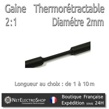 Gaine Thermorétractable 2:1 - Diam. 2 mm - Noir - 1 à 10m #030