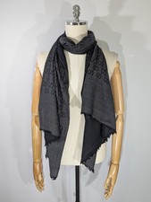 Gucci GG Monogram Écharpe 200 * 70 Made In Italy Gris 165903 3G646