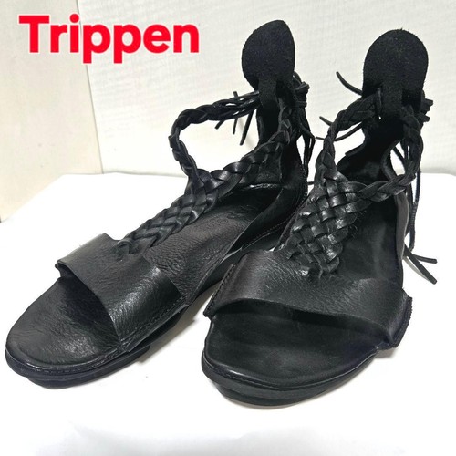 Sandales cuir noir trippen - en,
