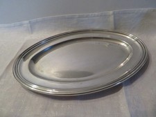plat ovale en métal argenté 29.3 cm orfèvre CA