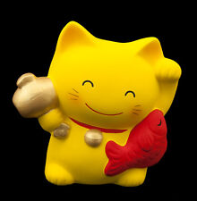 Tirelire Chat Japonais Maneki Neko et son Poisson  Fait au Japon #78