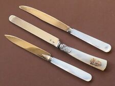 3 couteaux, nacre et vermeil