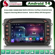 8-Core 128GO Android 14 Autoradio Mercedes W209 W203 Classe A/C/G/CLK Viano Vito