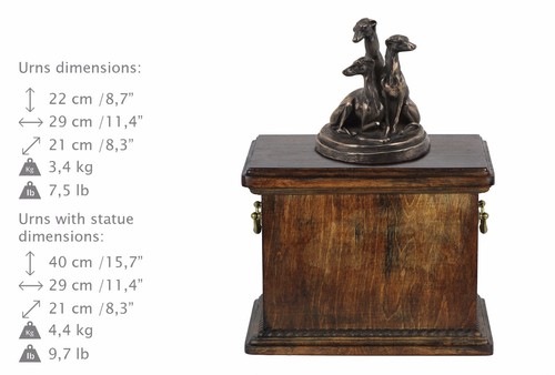 Whippets urne bronze froid - whippets,