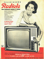 publicité Advertising  1122  1963   Radiola  téléviseurs équpés 2° chaine