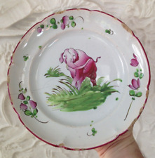 Rare assiette faïence St Clément Keller Guérin fin XIXème Eléphant