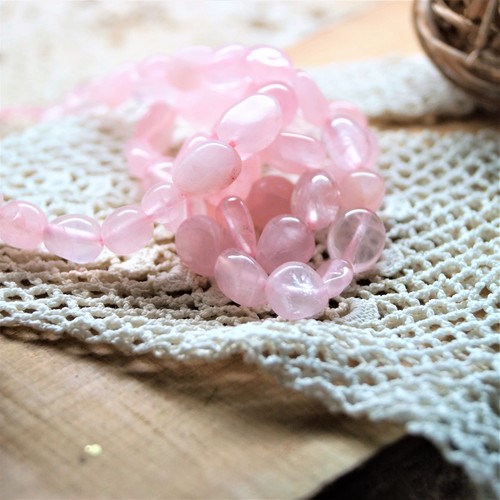 Perles quartz rose - rose, 6*8