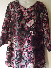 chemisier tunique caftan femme 20/22 neuf sans étiquette manches 3/4 col V