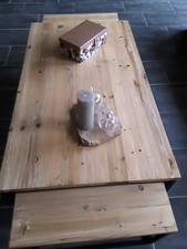 Tables gigognes  bois de sapin massif et métal (maison du monde)