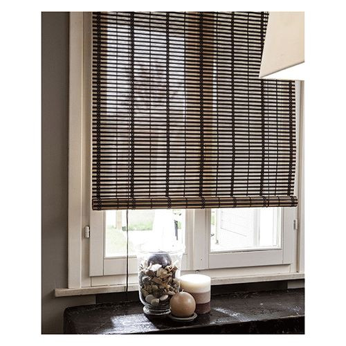 Store bandes bambou brun - store,