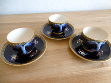 TROIS TASSES CAFE ET SOUCOUPES