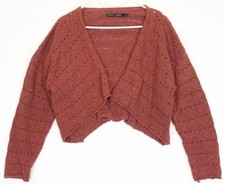 Pull court ouvert en tricot rouge foncé bordeaux Gudrun Sjoden taille XL