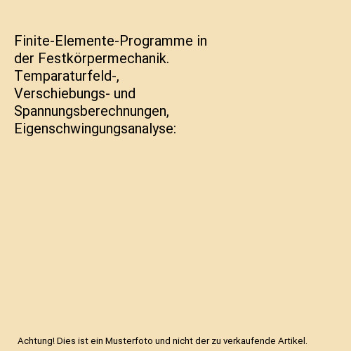 Finite elemente programme - finite-elemente-programme, in
