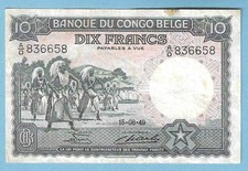 Billet du CONGO BELGE , 10