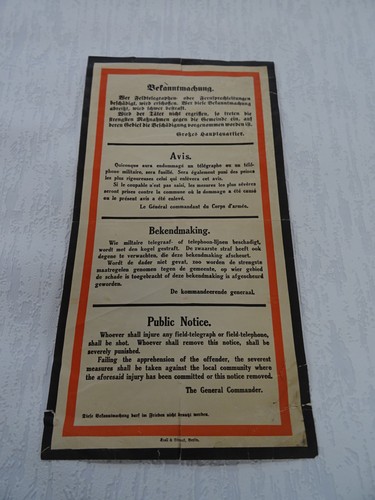 Affichette ww1 allemand - affichette,