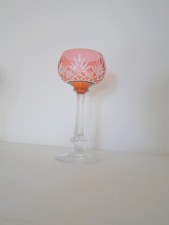 1 Verre à vin du Rhinoverlay roemer Saint ST Louis Massenet 17 cm Orange Défaut