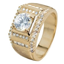 Naturel Blanc Gemme Topaze Avec Plaqué Or 925 Bague en Argent #1680