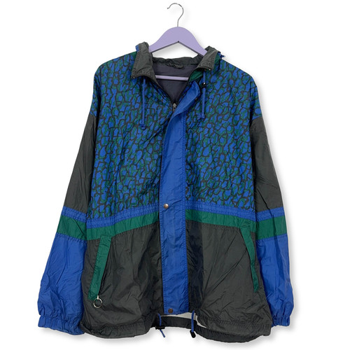 Veste pluie bleue noire - veste, et