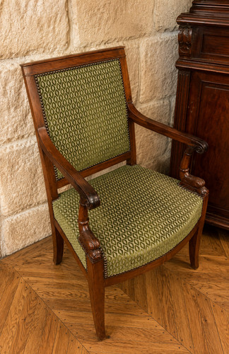 Fauteuil empire aux dauphins - fauteuil,
