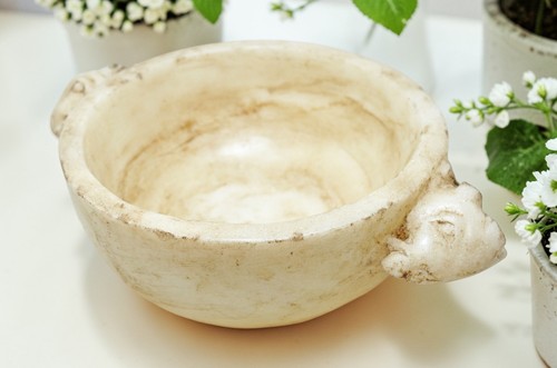 Vintage blanc marbre rond ram - blanc,