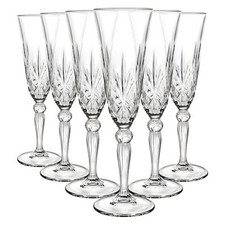 6x RCR Crystal 160ml Melodia Flûtes à Champagne en Verre Prosecco Mariage Verres