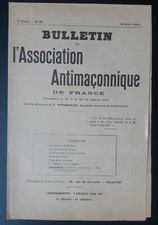BULLETIN DE L'ASSOCIATION ANTIMACONNIQUE DE FRANCE 1904 J. TOURMENTIN QUELQUEJEU