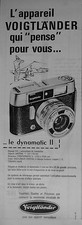 PUBLICITÉ VOIGTLÄNDER LE DYNAMATIC II OBJ LANTHAR L'APPAREIL QUI PENSE POUR VOUS