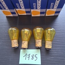 4 AMPOULES/LAMPES  6 Volts 15/15 W. BA15d . jaune . 2 plots 2 ergots (neuves)